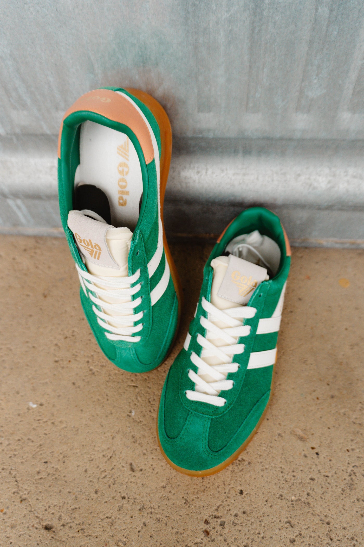 Gola Classics Women's Cyclone Sneakers - Emerald/Off White/Terracotta/Gum