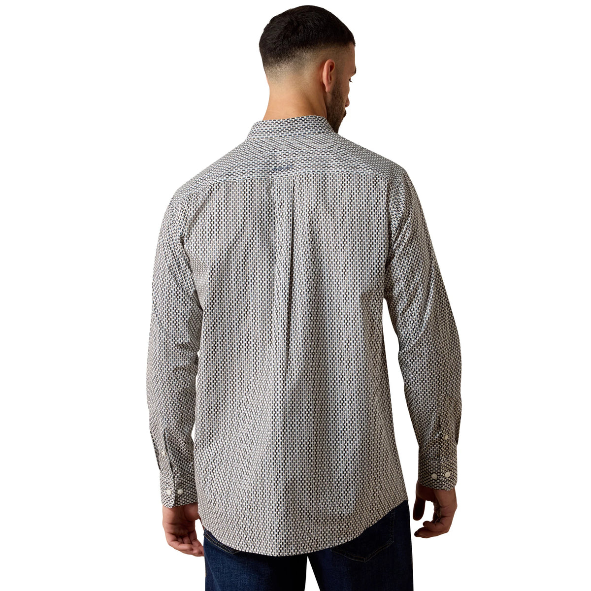 Ariat Men's Cliff Long Sleeve Shirt White Multi Geometric Print 10079413