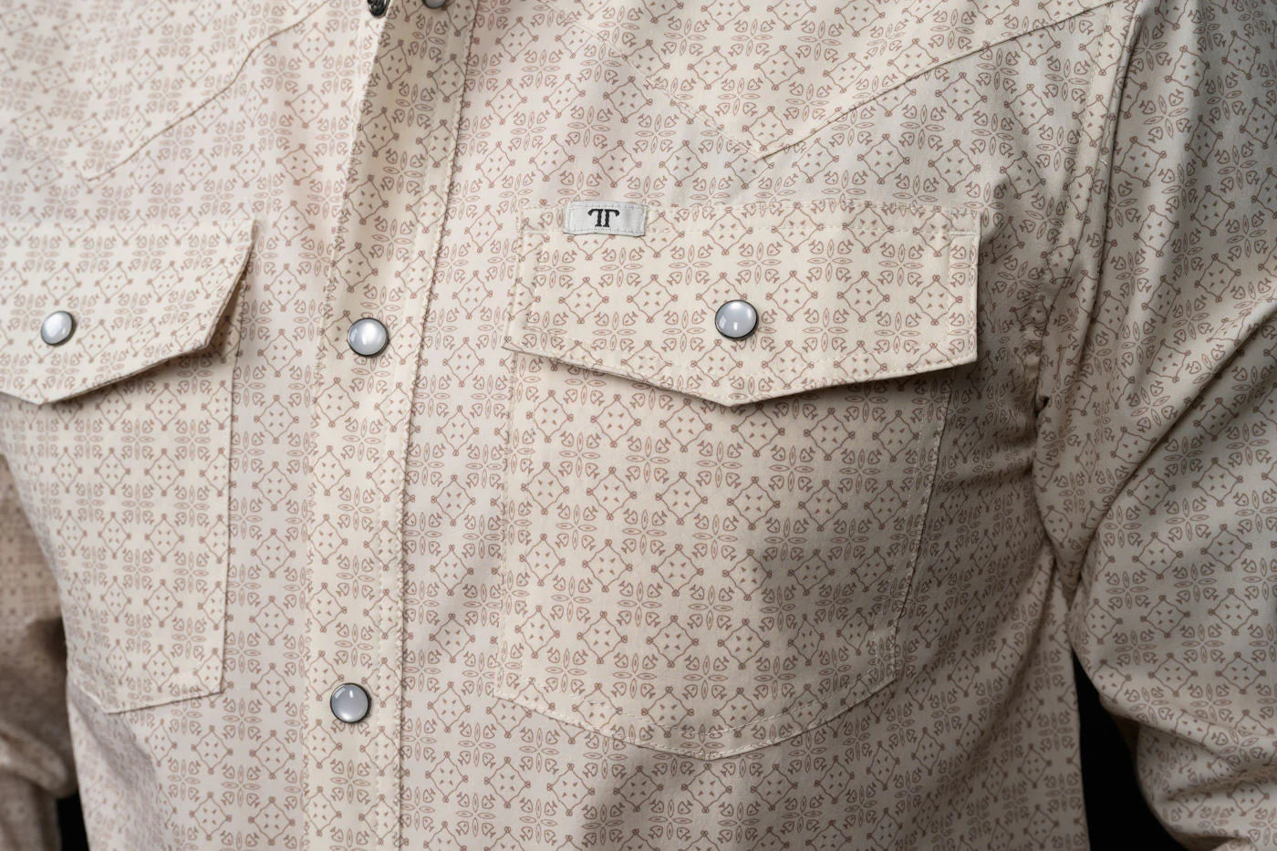 Ferrell - Collin Cream Long Sleeve Snap Shirt