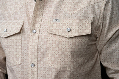 Ferrell - Collin Cream Long Sleeve Snap Shirt
