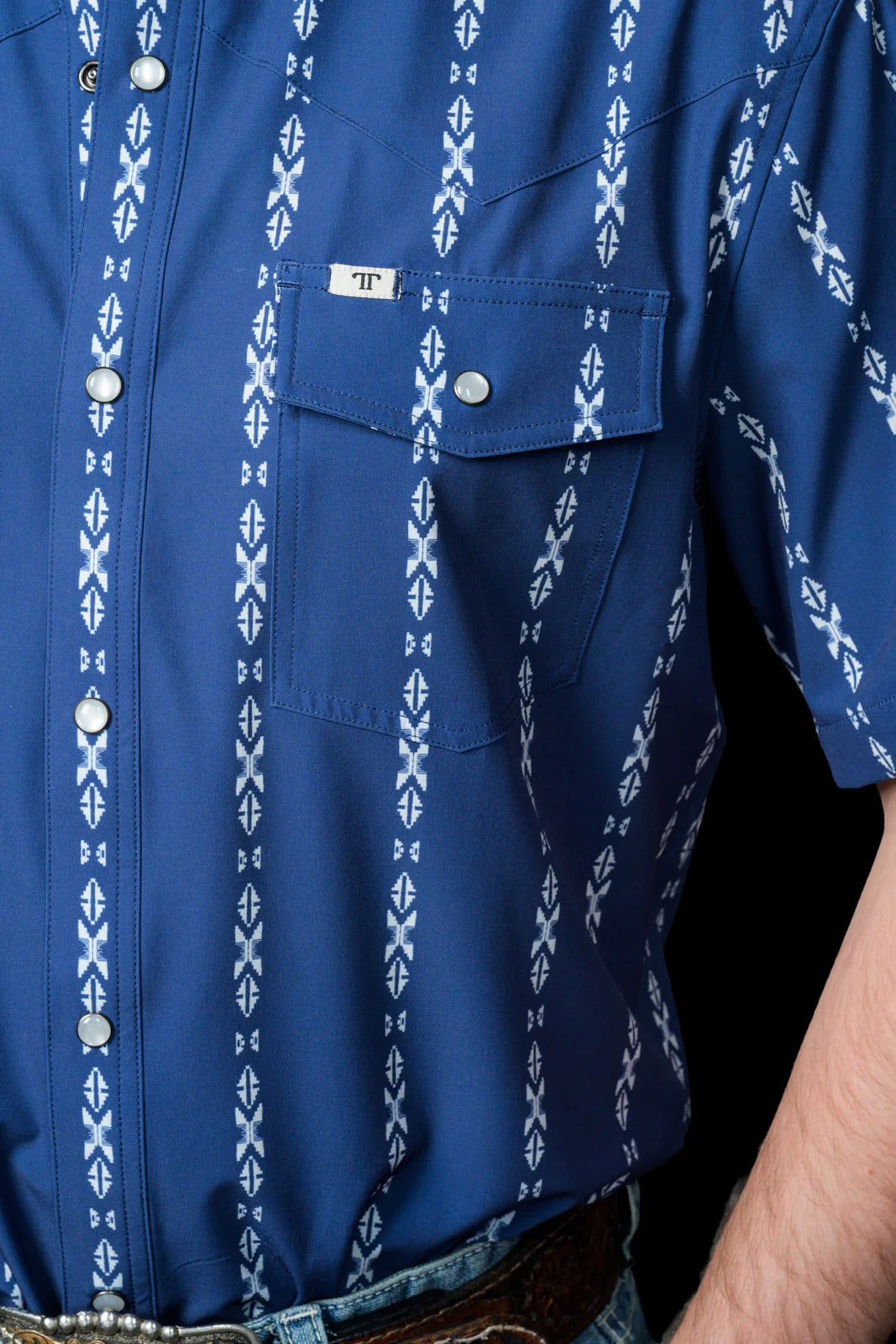Ferrell - Maverick Blue Short Sleeve Snap Shirt