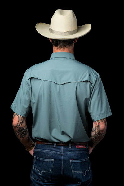 Ferrell - Aqua Short Sleeve Snap Shirt