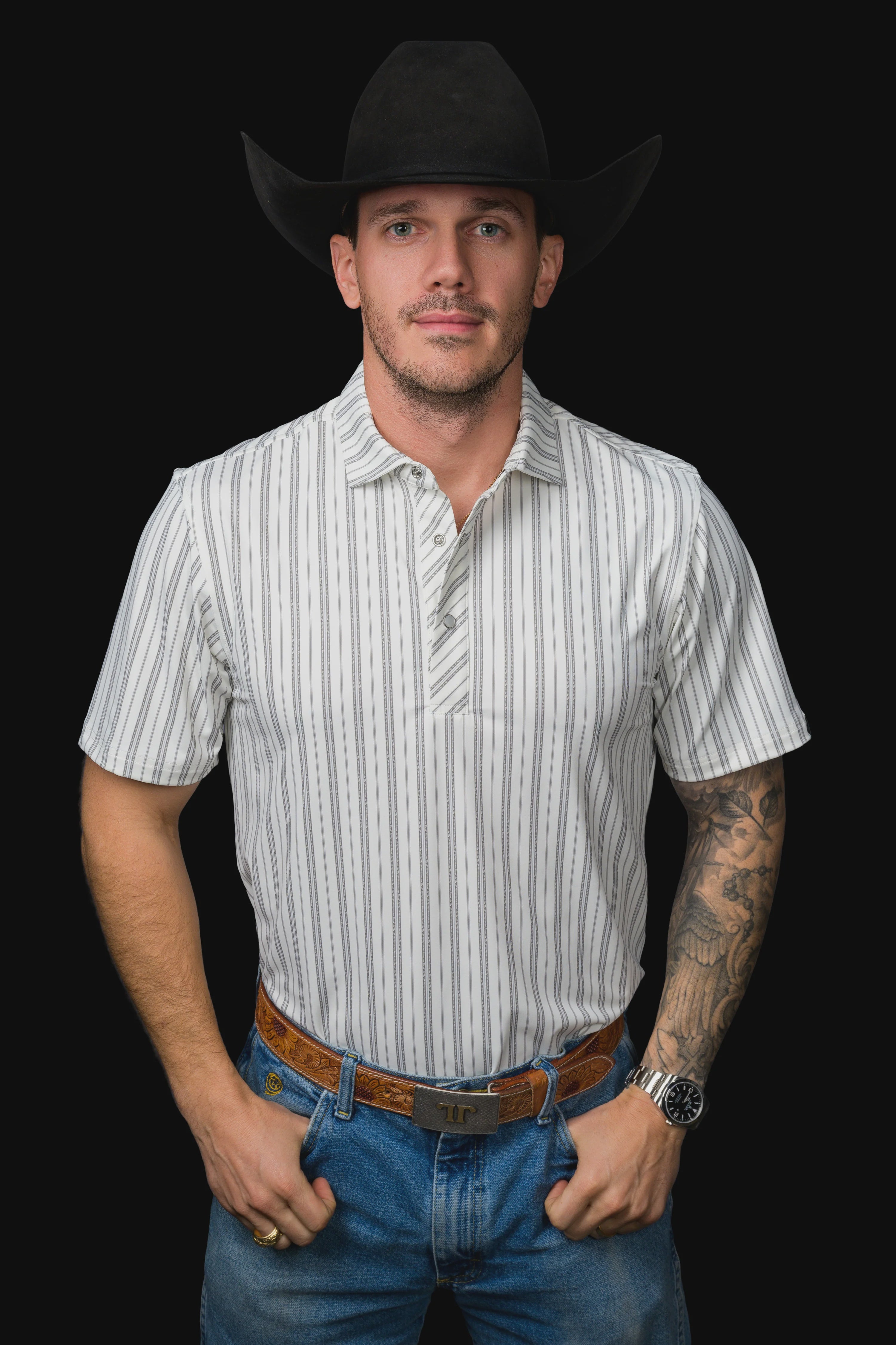 Ferrell - The Jack Pearl Snap Polo in Cream