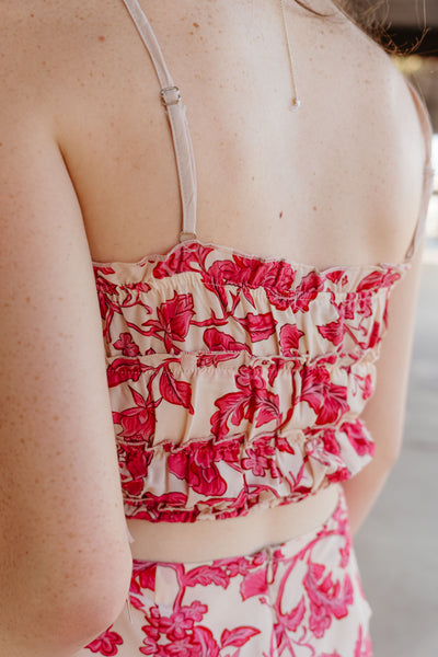 Cherry Blossom Floral Smocking Cami Top BRT2719-2