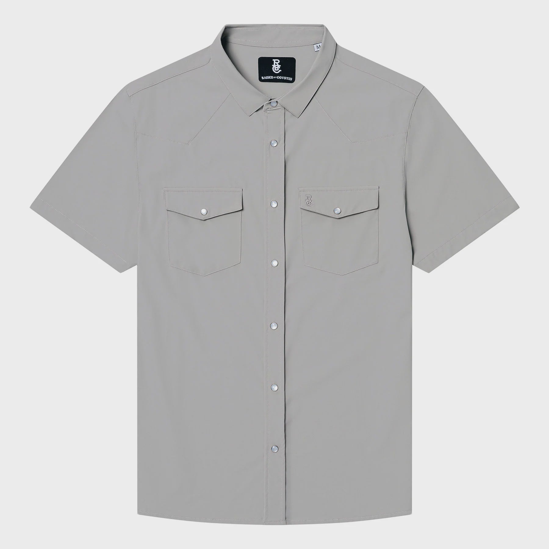 Raised by Coyotes Gray Pearl Snap Shirt