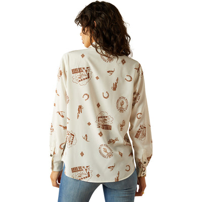 Ariat Women's Homestyle Long Sleeve Shirt Road Trip Print 10060364