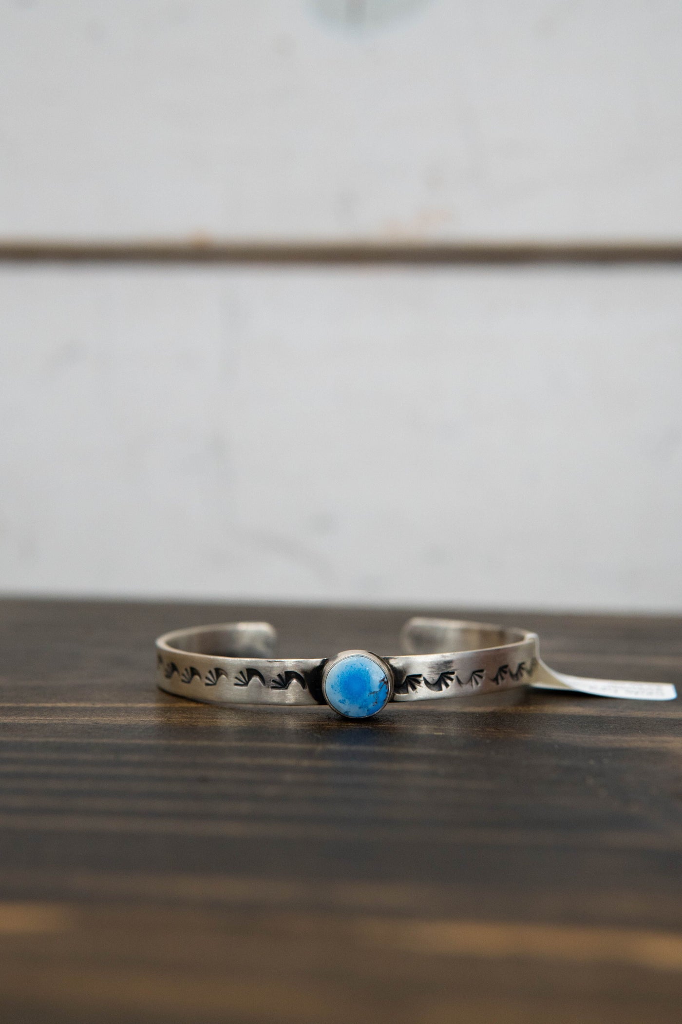 Circle Turq Stamped Cuff