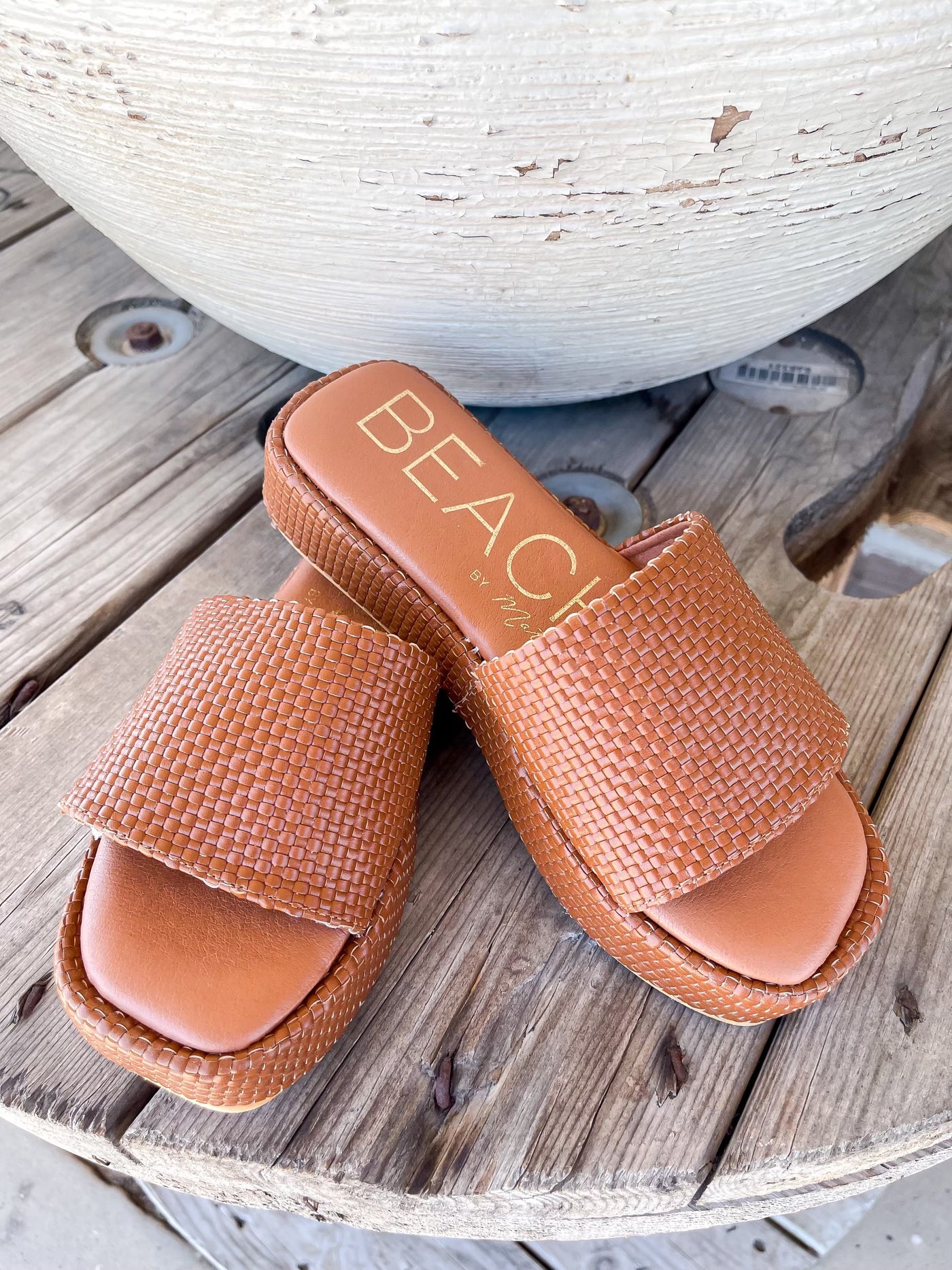 Cognac Maui Platform Sandal