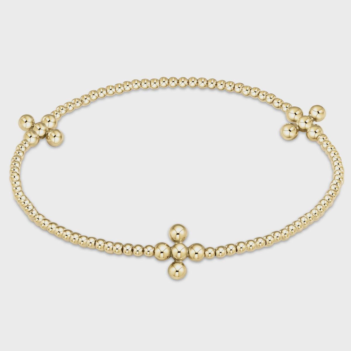 Signature 3mm Bracelet 2mm Beaded Cross