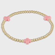 Signature Cross 3mm Gold/Pink Bracelet