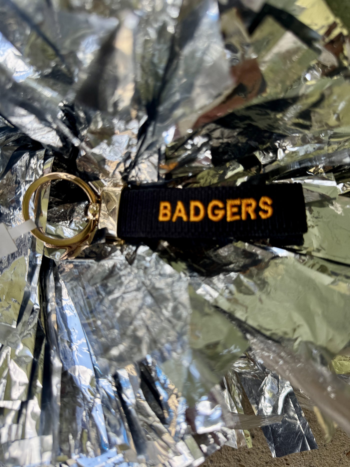 Embroidered Badger Keychain