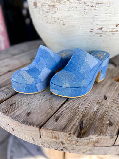 Jayde Blue Denim Patch Mule