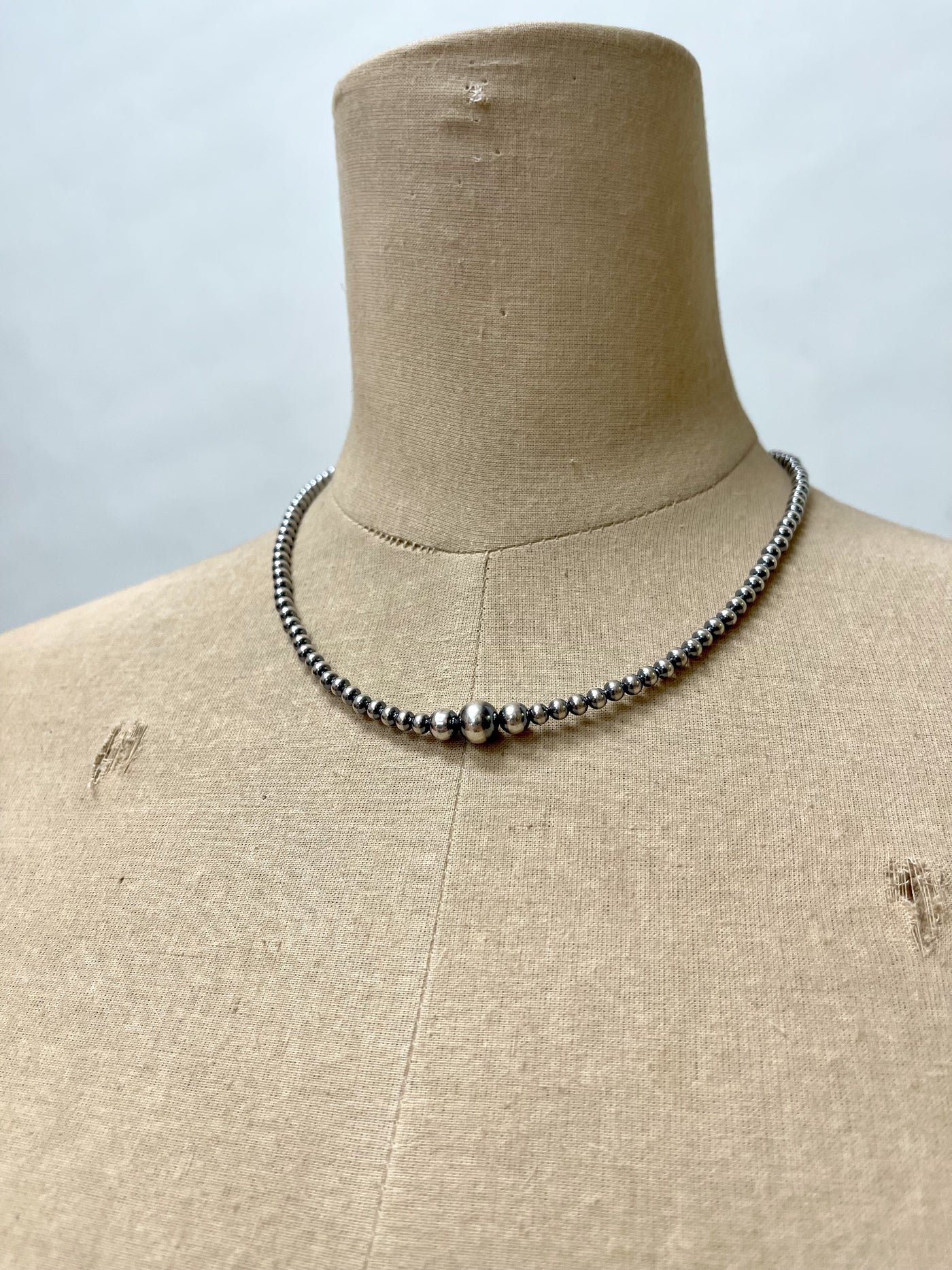 4,6,8 MM Beaded Navajo Necklace