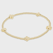 Signature Cross Small 2mm Gold/Gold Bracelet
