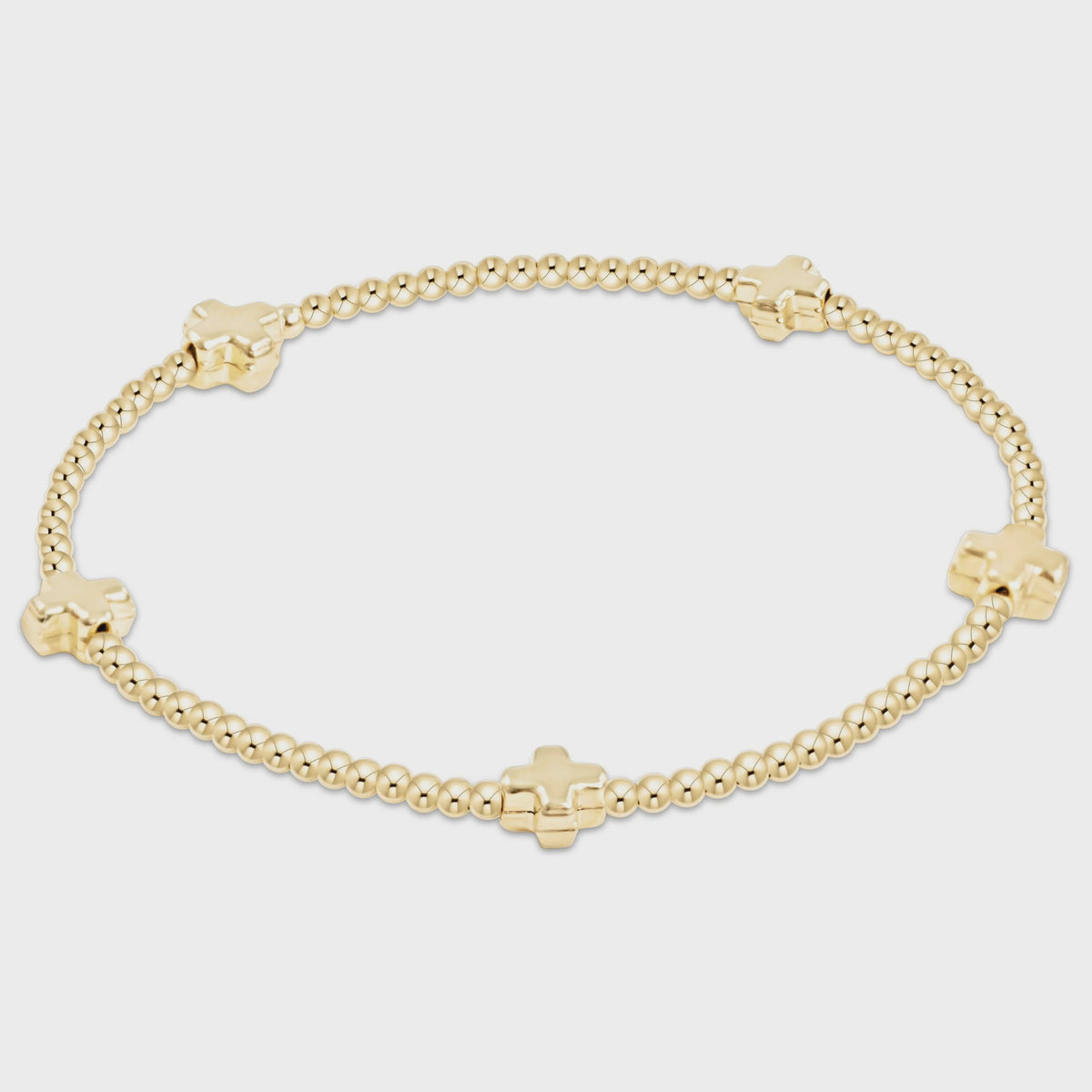 Signature Cross Small 2mm Gold/Gold Bracelet