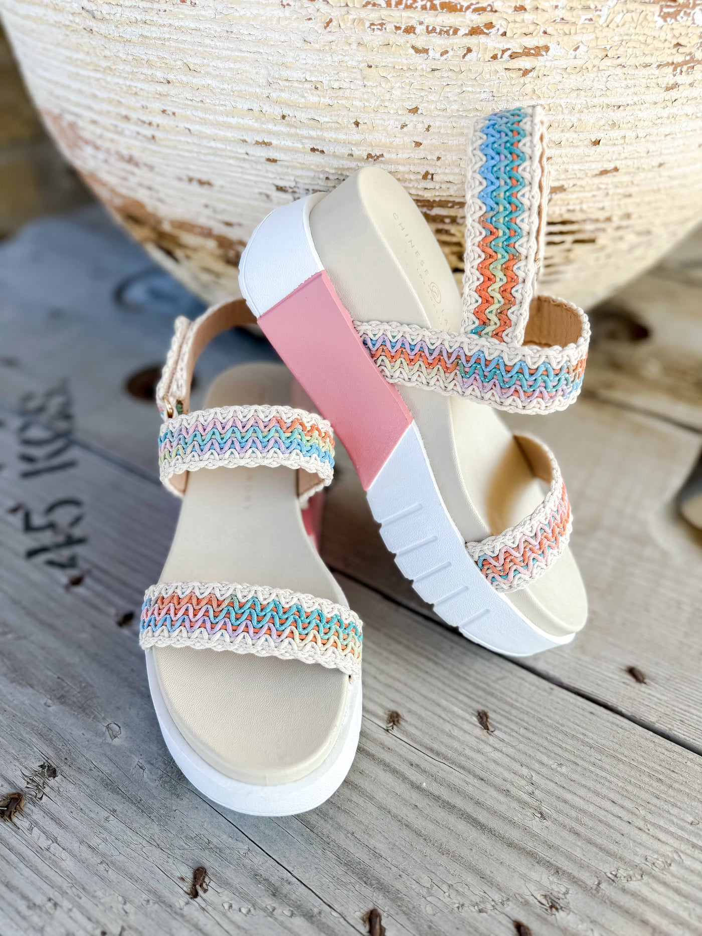 Egan Crochet Pink Multi Sandal