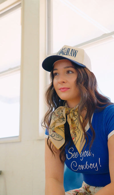 Royal Blue See You Cowboy Mini Tee BRT2636-1