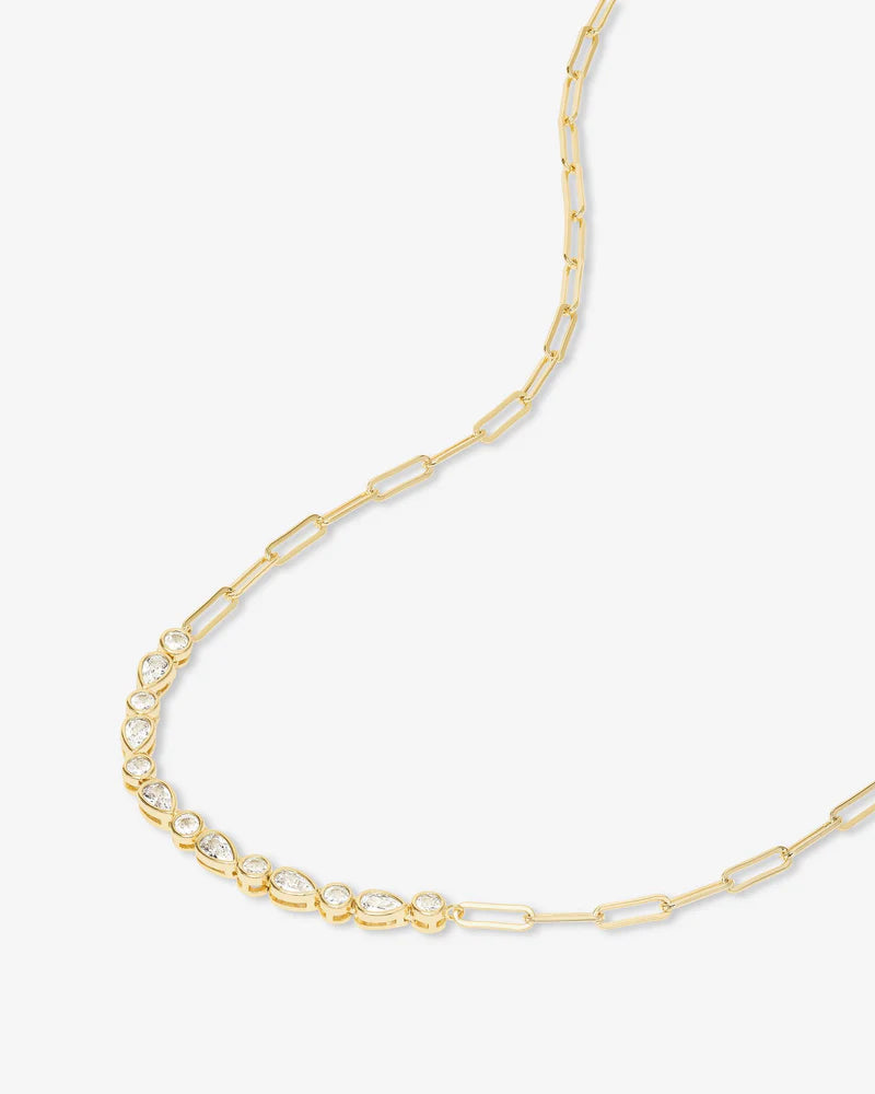 Isla Samantha Tennis Necklace Gold