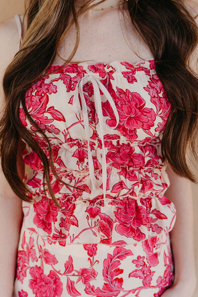 Cherry Blossom Floral Smocking Cami Top BRT2719-2