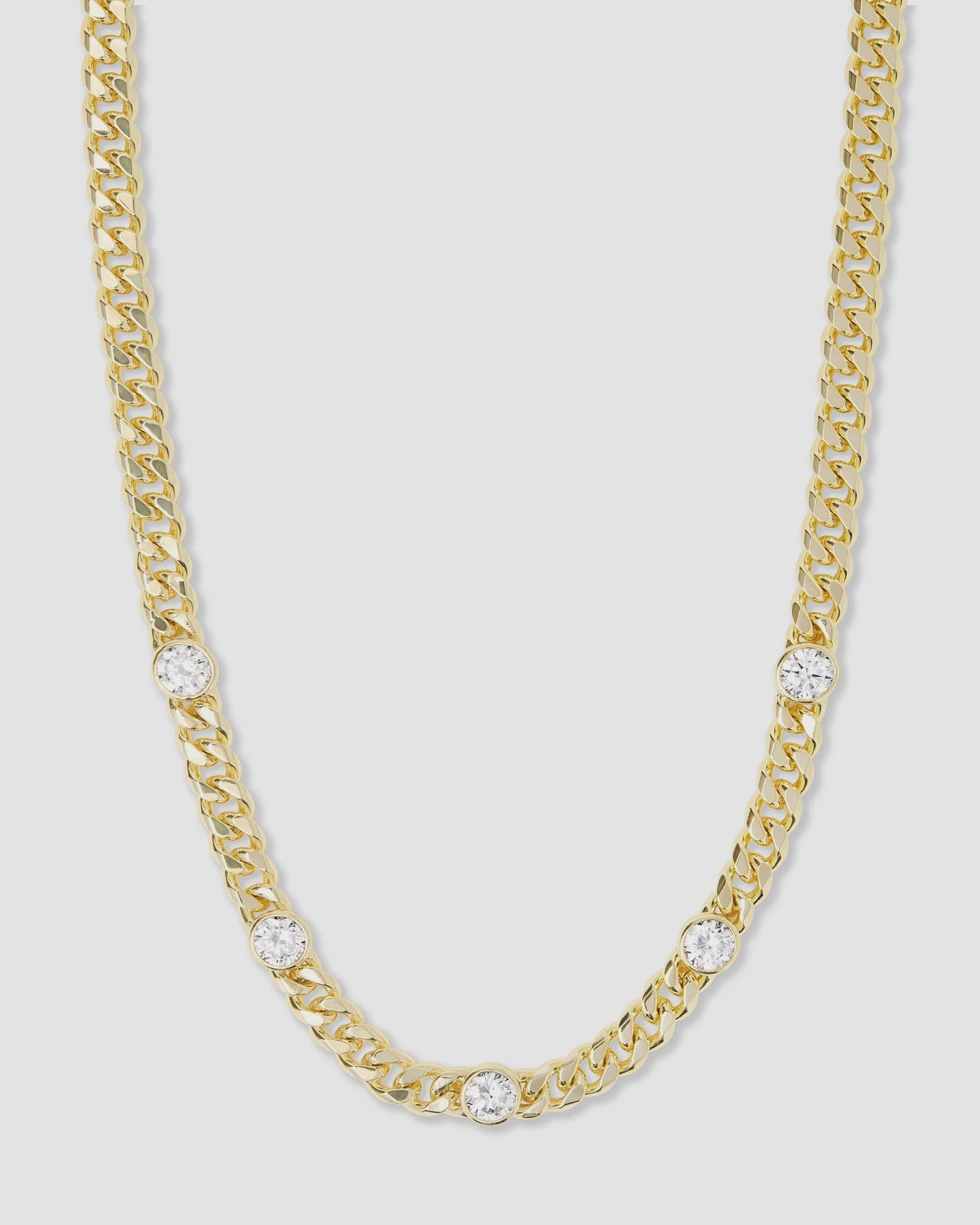 Julian 5 Diamonds Necklace 18" Gold