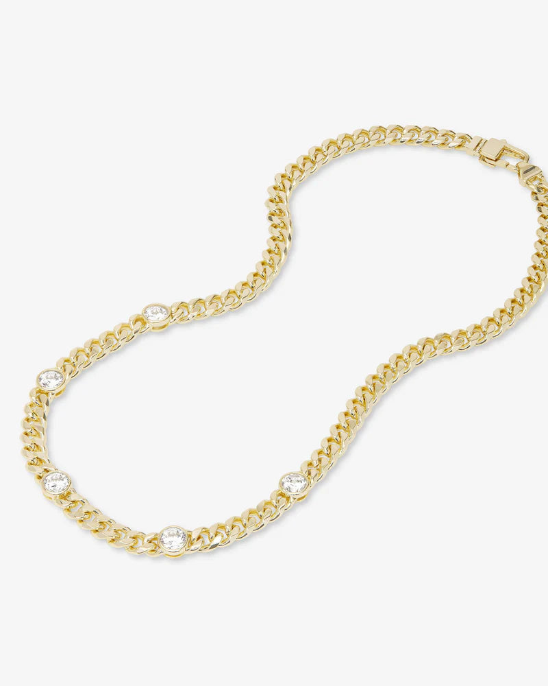 Julian 5 Diamonds Necklace 18" Gold