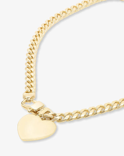 Julian XL Heart Cuban Chain Necklace 16"
