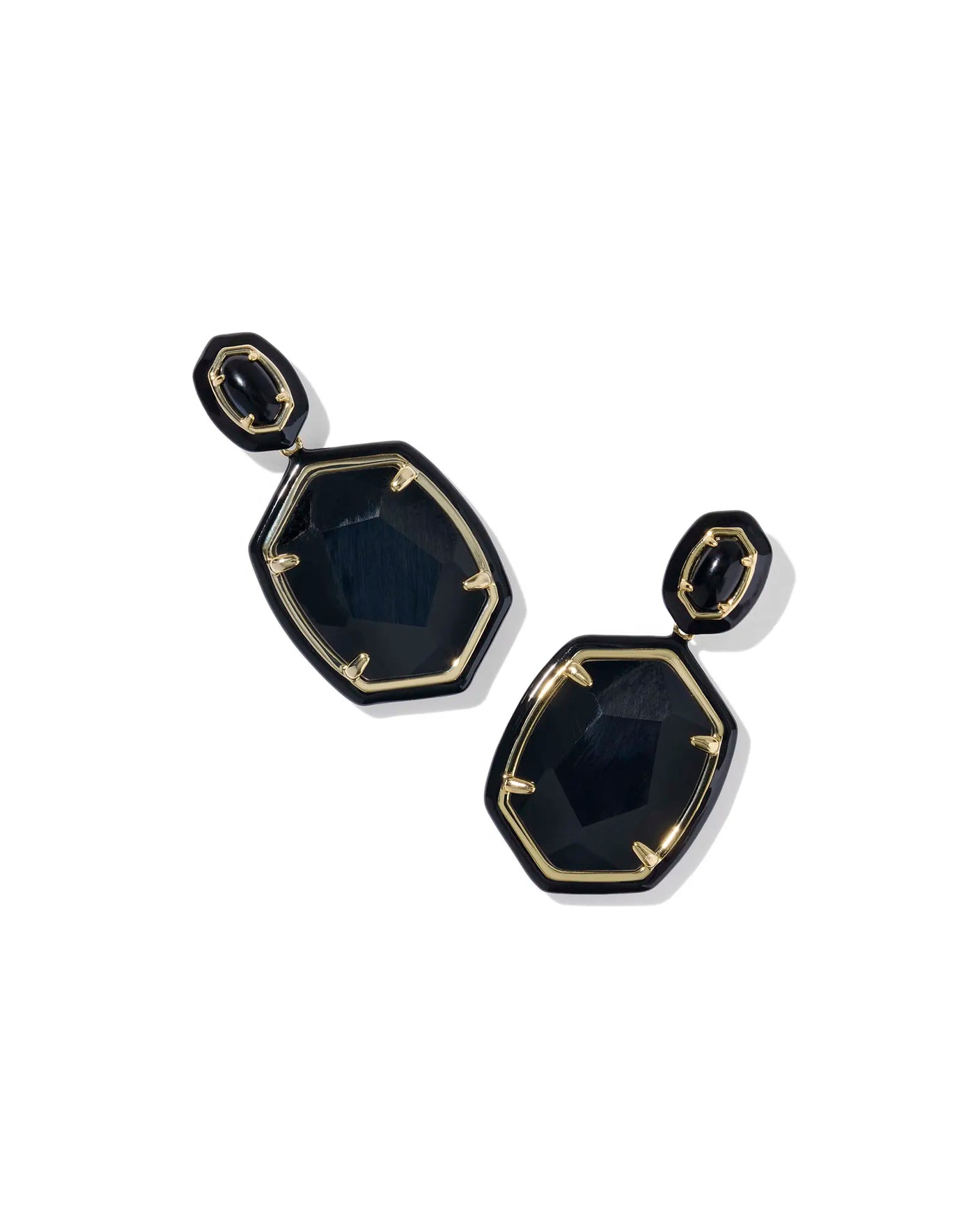 Daphne Enamel Frame Earring Gold