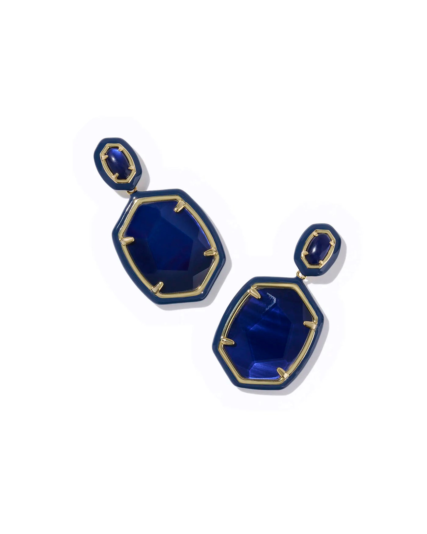 Daphne Enamel Frame Earring Gold