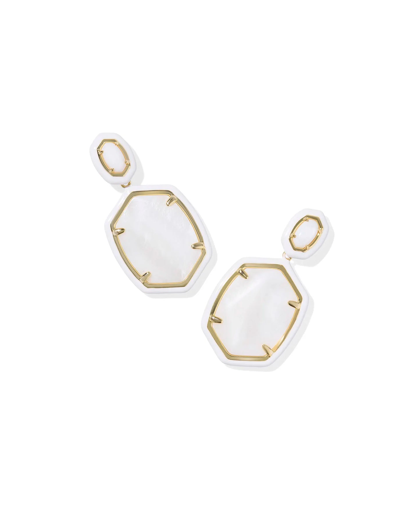 Daphne Enamel Frame Earring Gold