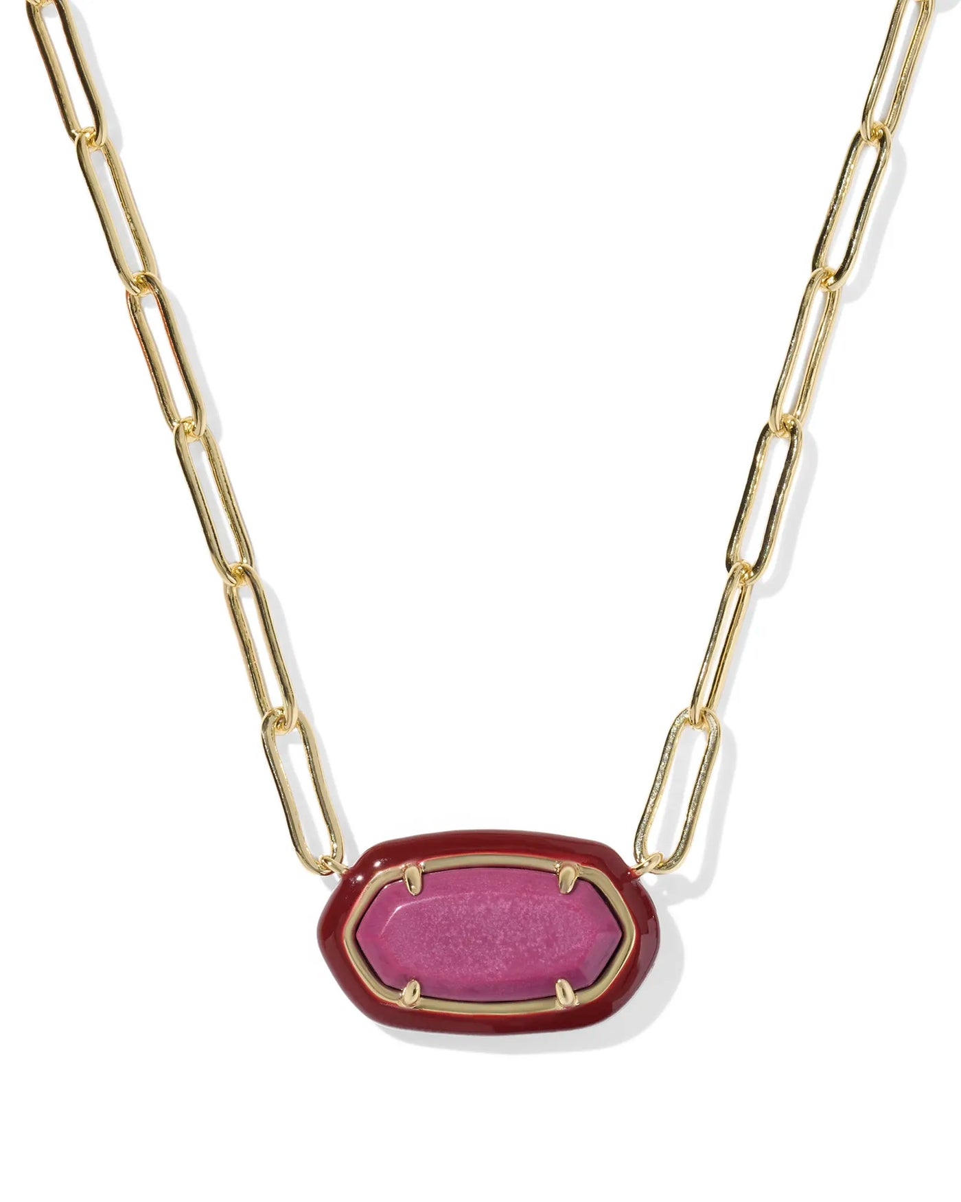 KS Elisa Paperclip Frame Gold Necklace