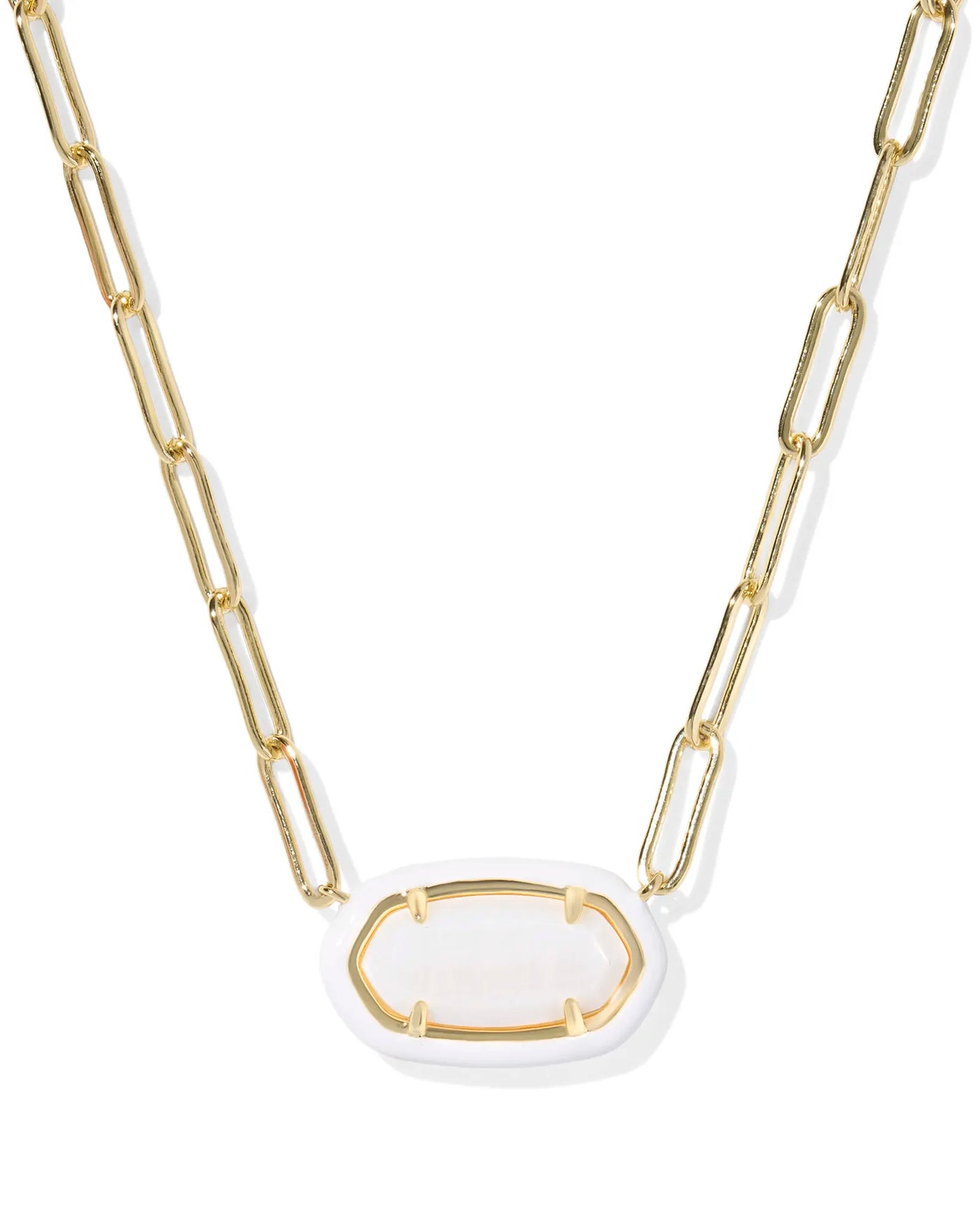KS Elisa Paperclip Frame Gold Necklace
