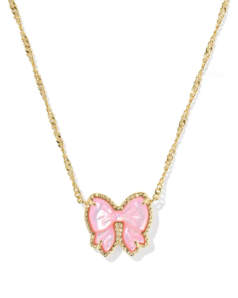 KS Haley Bow Pendant Necklace Gold