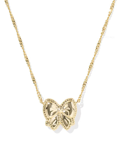 KS Haley Bow Pendant Necklace Gold