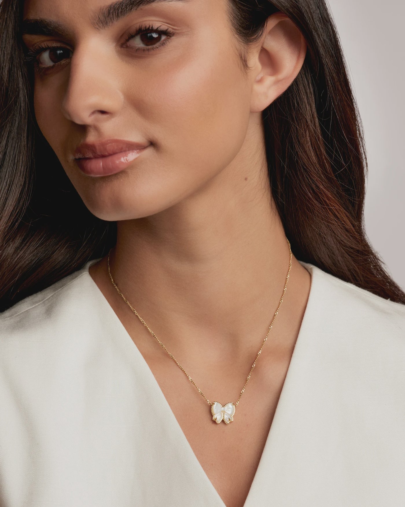 KS Haley Bow Pendant Necklace Gold