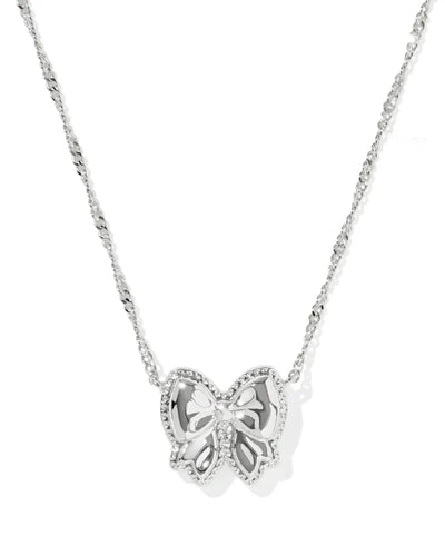 KS Haley Bow Pendant Necklace Silv
