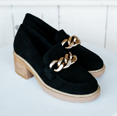 Brunch Vibes Black Faux Suede