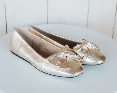 Sugar Rush Gold Crinkle Metallic Flat