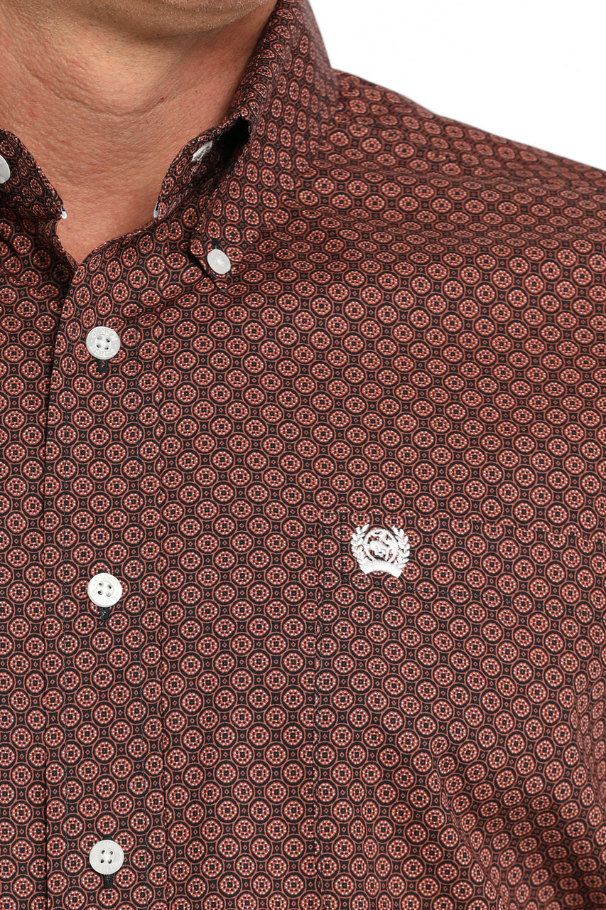 Cinch Men's Geometric Print Long Sleeve Western Shirt - Navy MTW1105846