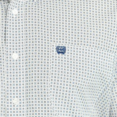 Cinch Men's Geometric Print Short Sleeve Shirt White MTW1111485
