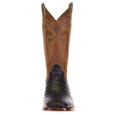 R. Watson Black Caiman Tail & Tan Boots RW3000-2