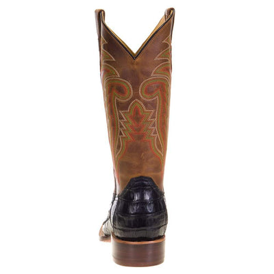 R. Watson Black Caiman Tail & Tan Boots RW3000-2