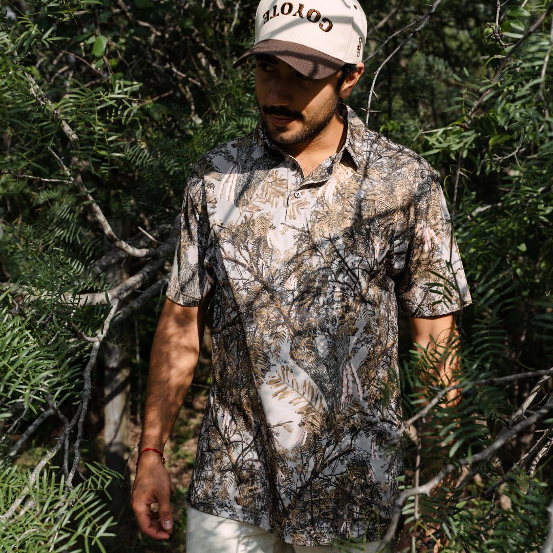 Raised by Coyotes Mesquite Camo Polo