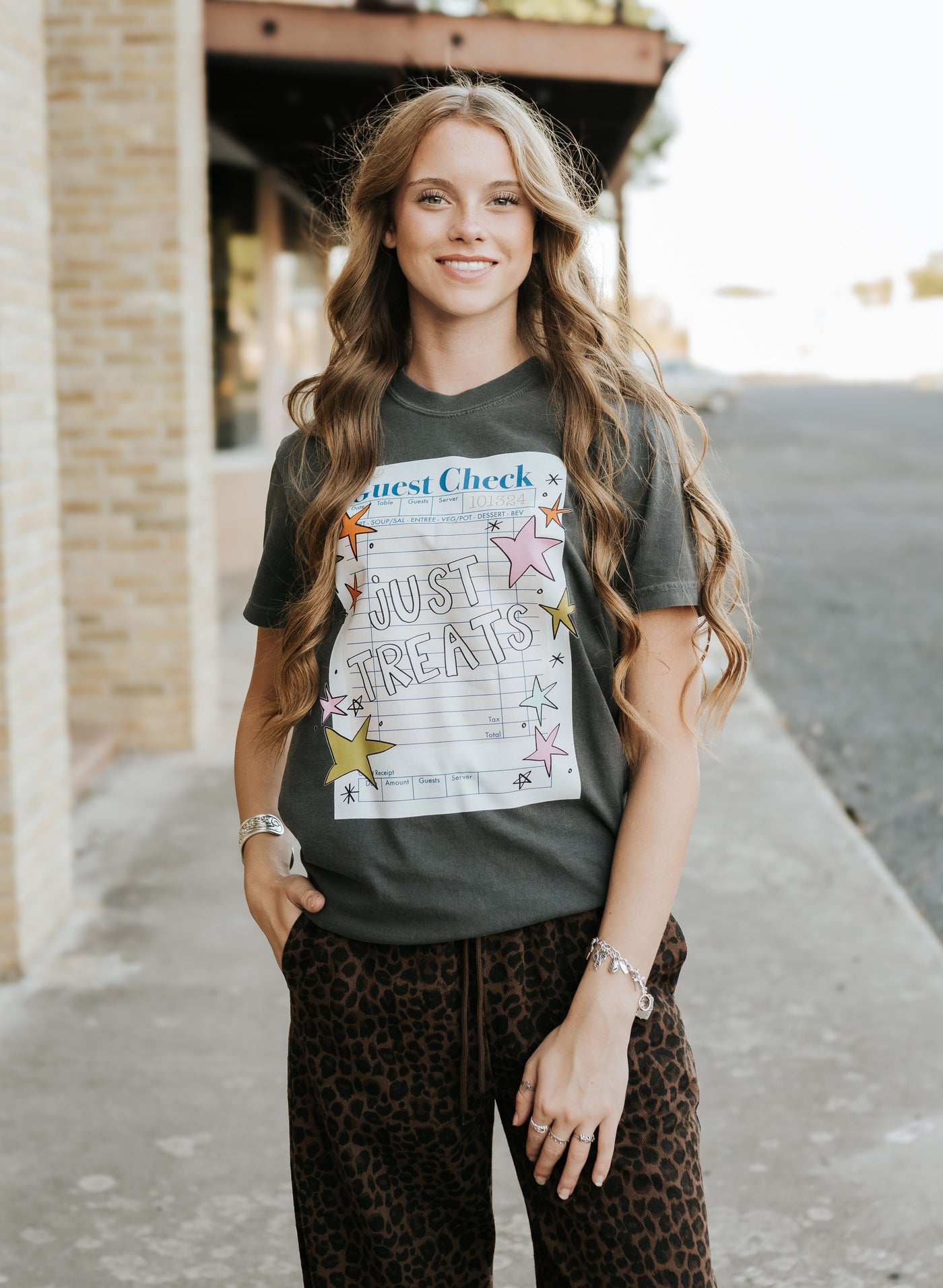 Just Treats Charcoal Graphic Tee