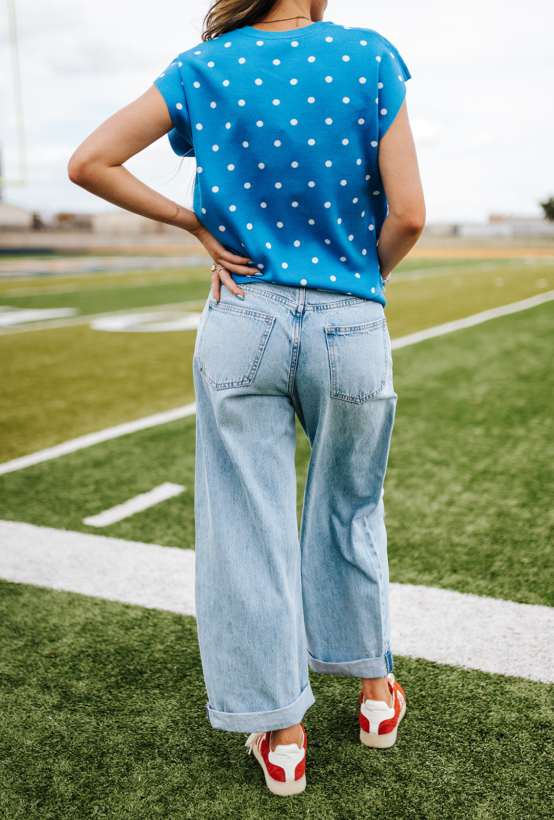 The Show Off High Rise Bowed Indigo Bloom Pants DP263155S