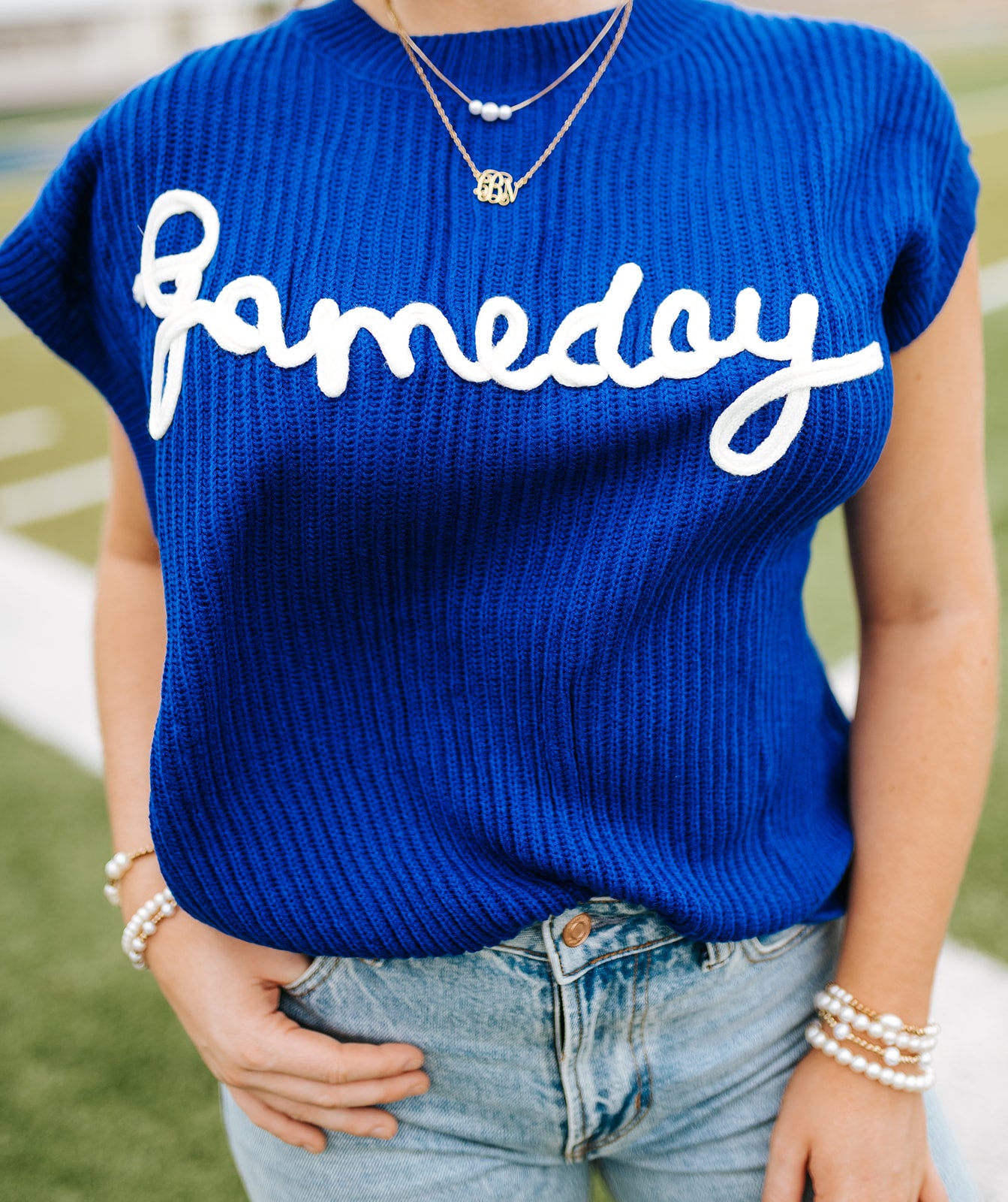 Royal Blue Gameday Embroidered Sweater Vest CSW10210-1