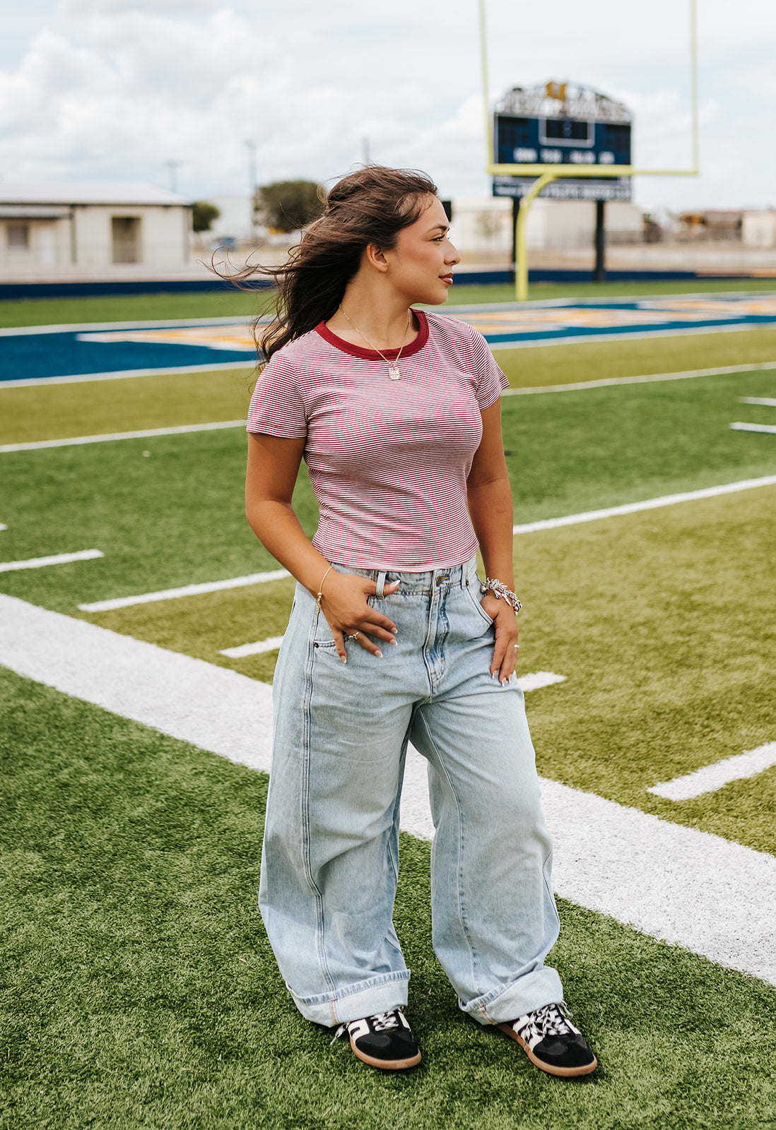 Vintage Wash Wide Leg Paneled Jean P6631
