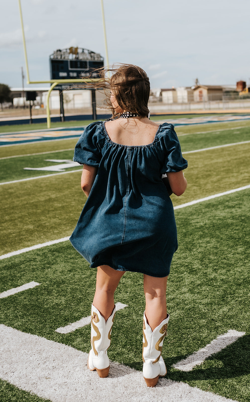 Denim Puff Sleeve Mini Dress CD07265