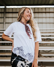 White Slub Knit Lace Hem Tee EC12722