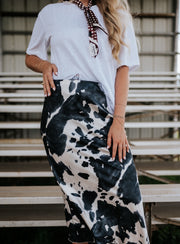 Black Abstract Slip Skirt EC11261