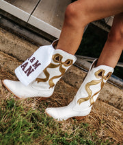 Ariat Beaux J Toe Western Boot Ivory Pearl/Distressed Gold 10080308